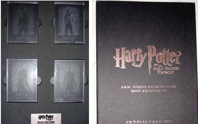 Harry Potter 2009 SDCC Exclusive Crystal Card Set of 4
