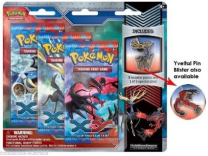 Pokemon XY 3 Pack Blister w/ Xerneas Collectors Pin