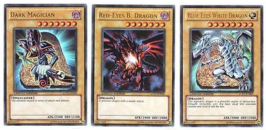 Yu-Gi-Oh! Set of 3 Dark Magician, Red-Eyes B. Dragon, & Blue-Eyes White Dragon