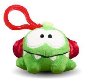 Cut the Rope 3" Om Nom Clip On Plush (Red Headphones)