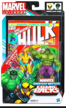 Marvel Universe Greatest Battles Figure 2-Pack w/ Comic -Wolverine Vs Hulk